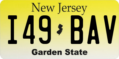 NJ license plate I49BAV