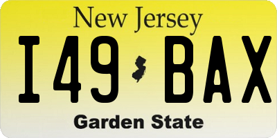 NJ license plate I49BAX