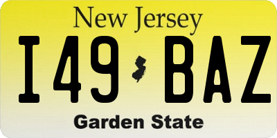 NJ license plate I49BAZ