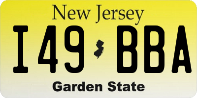 NJ license plate I49BBA