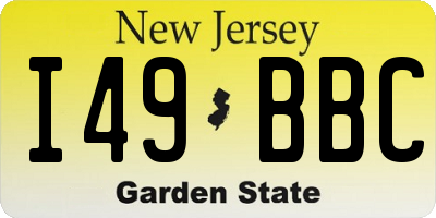 NJ license plate I49BBC