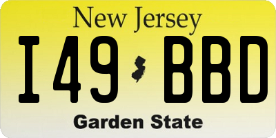 NJ license plate I49BBD