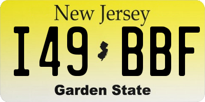 NJ license plate I49BBF