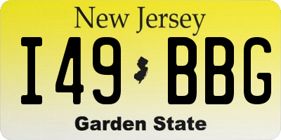 NJ license plate I49BBG