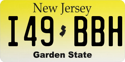 NJ license plate I49BBH