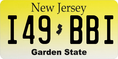 NJ license plate I49BBI