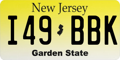 NJ license plate I49BBK