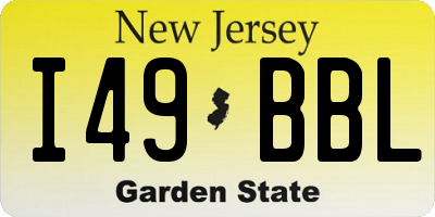NJ license plate I49BBL