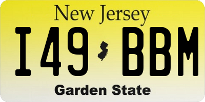 NJ license plate I49BBM
