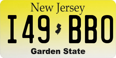 NJ license plate I49BBO