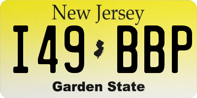 NJ license plate I49BBP