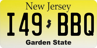 NJ license plate I49BBQ