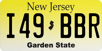 NJ license plate I49BBR