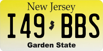 NJ license plate I49BBS
