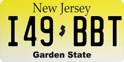 NJ license plate I49BBT