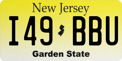 NJ license plate I49BBU