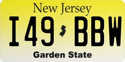 NJ license plate I49BBW