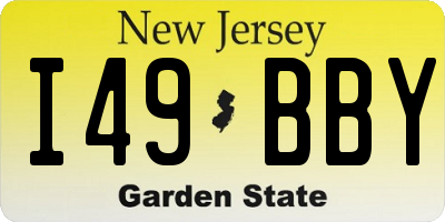 NJ license plate I49BBY