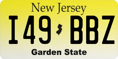 NJ license plate I49BBZ