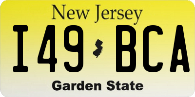 NJ license plate I49BCA