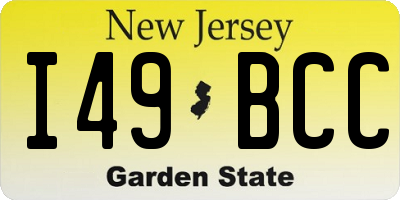 NJ license plate I49BCC