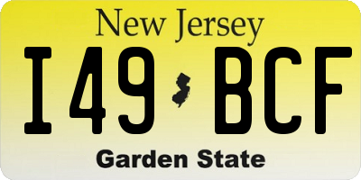 NJ license plate I49BCF