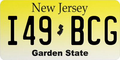 NJ license plate I49BCG