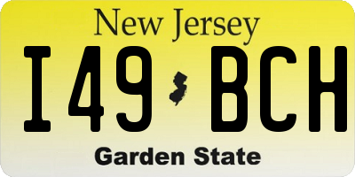 NJ license plate I49BCH