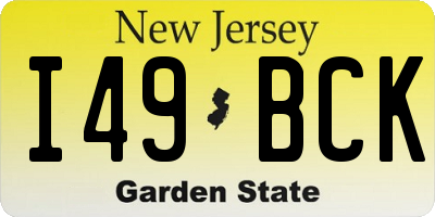 NJ license plate I49BCK