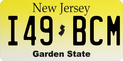 NJ license plate I49BCM