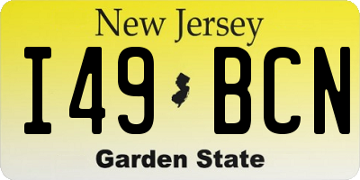 NJ license plate I49BCN