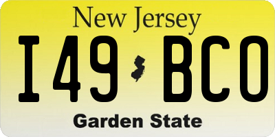 NJ license plate I49BCO