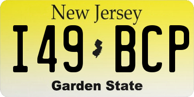 NJ license plate I49BCP