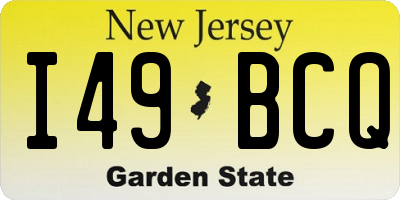 NJ license plate I49BCQ