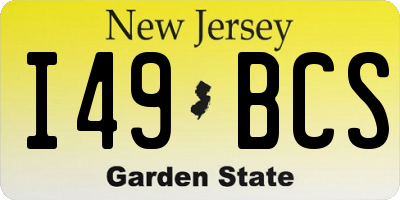 NJ license plate I49BCS