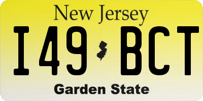 NJ license plate I49BCT