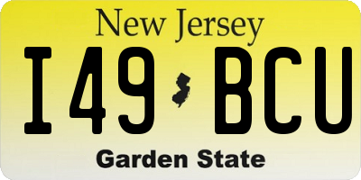 NJ license plate I49BCU