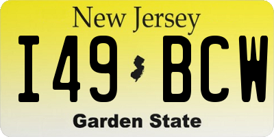 NJ license plate I49BCW
