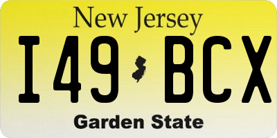 NJ license plate I49BCX