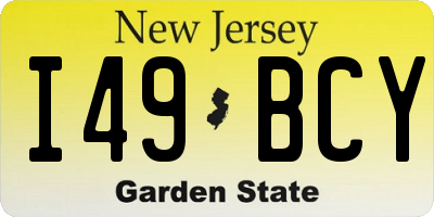 NJ license plate I49BCY