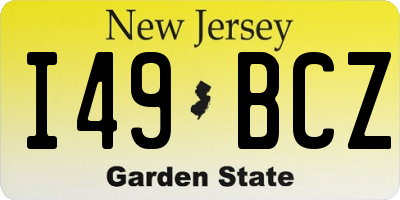NJ license plate I49BCZ