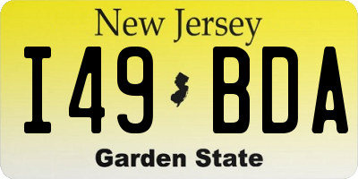NJ license plate I49BDA
