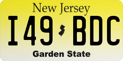NJ license plate I49BDC