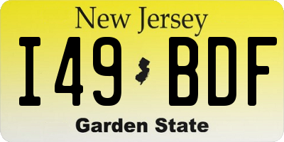 NJ license plate I49BDF