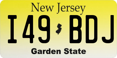 NJ license plate I49BDJ