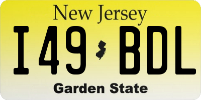 NJ license plate I49BDL