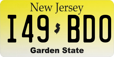 NJ license plate I49BDO