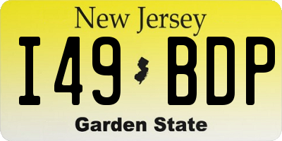 NJ license plate I49BDP