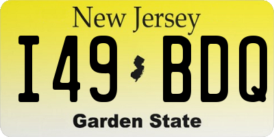 NJ license plate I49BDQ