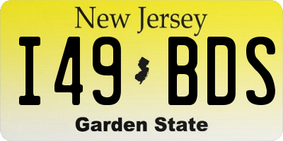 NJ license plate I49BDS